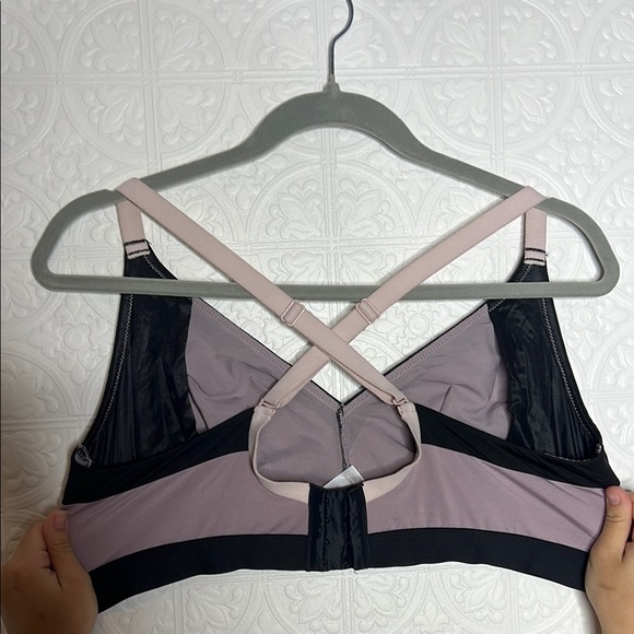 CACIQUE Bralette No Wire Wireless Racerback 22/24 (3X) Lavender Black - Picture 7 of 12